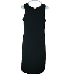 Classic‎ Black Sleeveless Sheath Dress Midi Length Professional Workwear -H039